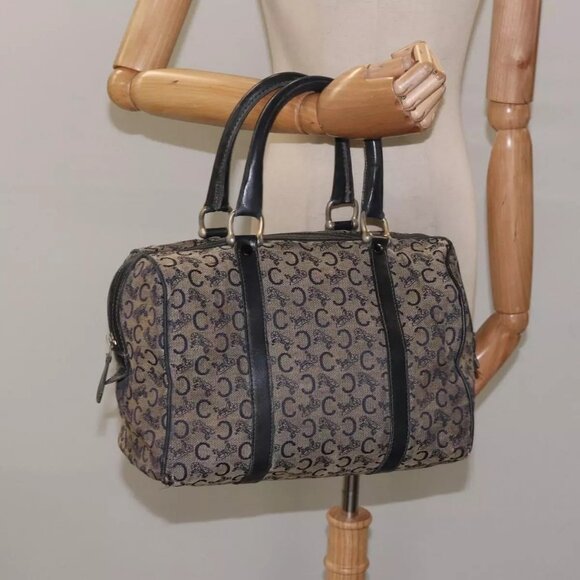 CELINE C Macadam Hand Bag Canvas Navy Auth bs23204 - Picture 15 of 16